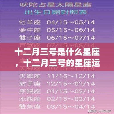 十二月三号星座运势解析,探寻属于你的星座运势秘密