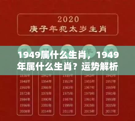 1949年属相运势解析及个性特点揭秘,生肖运势深度解读与个性洞察