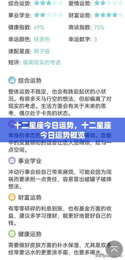 十二星座今日运势概览及星座运势分析
