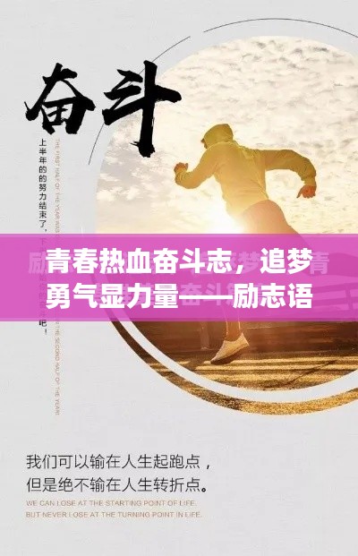 青春热血奋斗志，追梦勇气显力量——励志语录精选